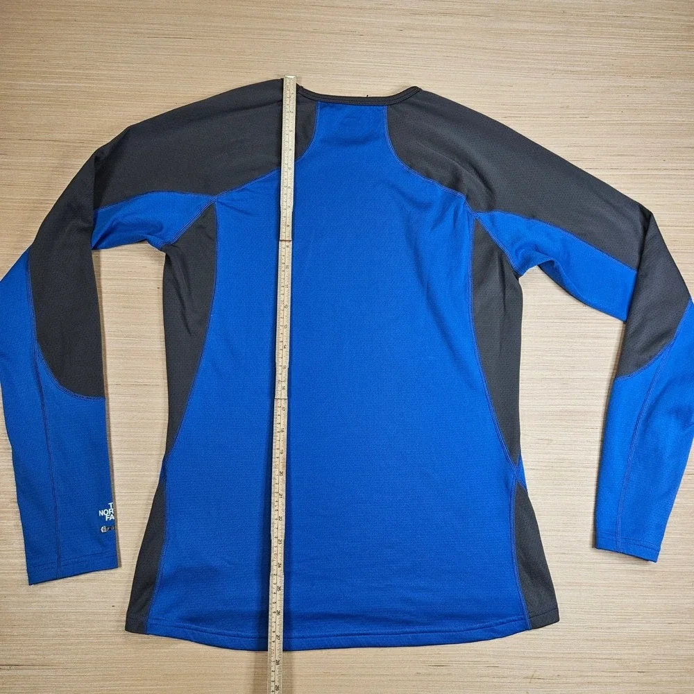 The North Face FlashDry Base Layer Shirt Mens M Blue Long Sleeve Hiking Active